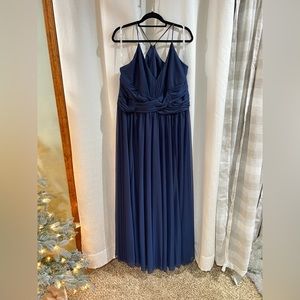 David’s Bridal DB Studio Marine Navy Long Bridesmaid Dress | 16